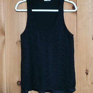 GAP Black Crochet Tank Top Women's Medium